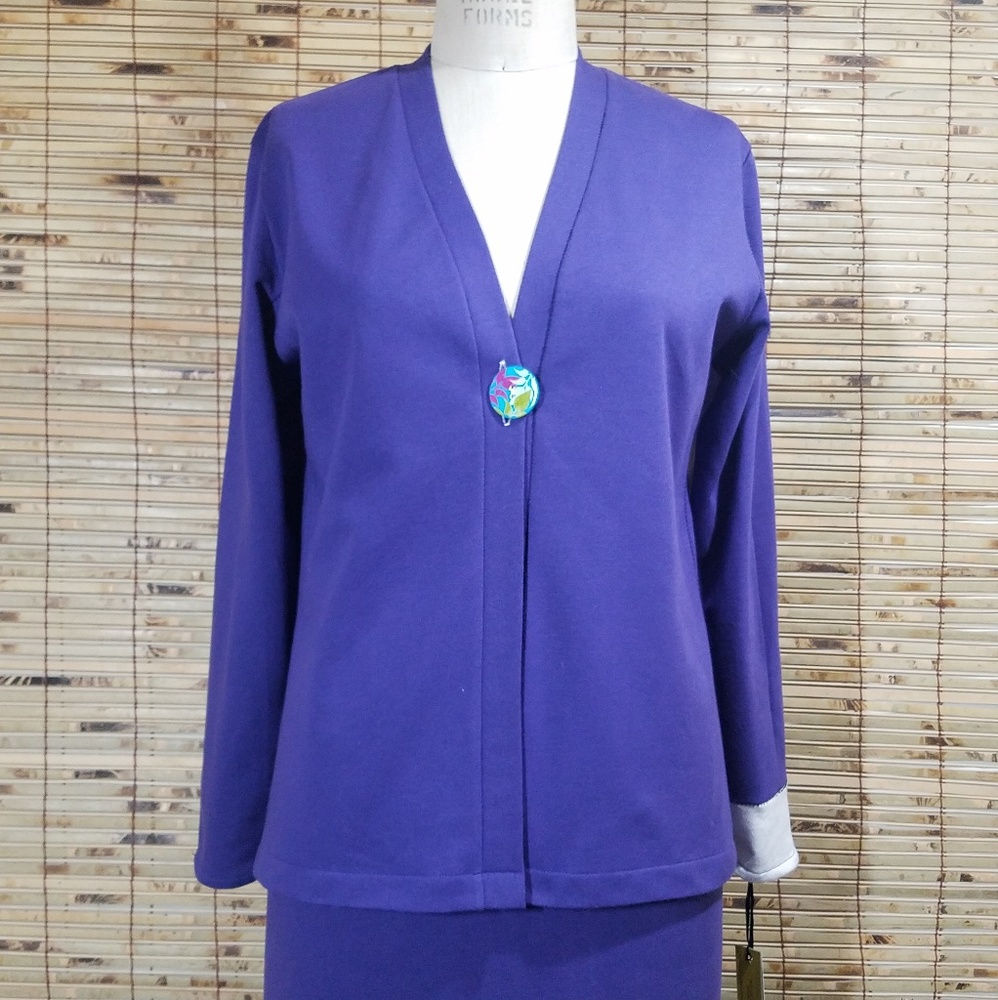 New Handmade Purple Sweatshirt Cardigan Small